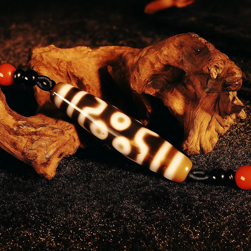Tibetan natural agate Dzi pendant necklaces collection — curated motifs in 38mm and 58mm sizes