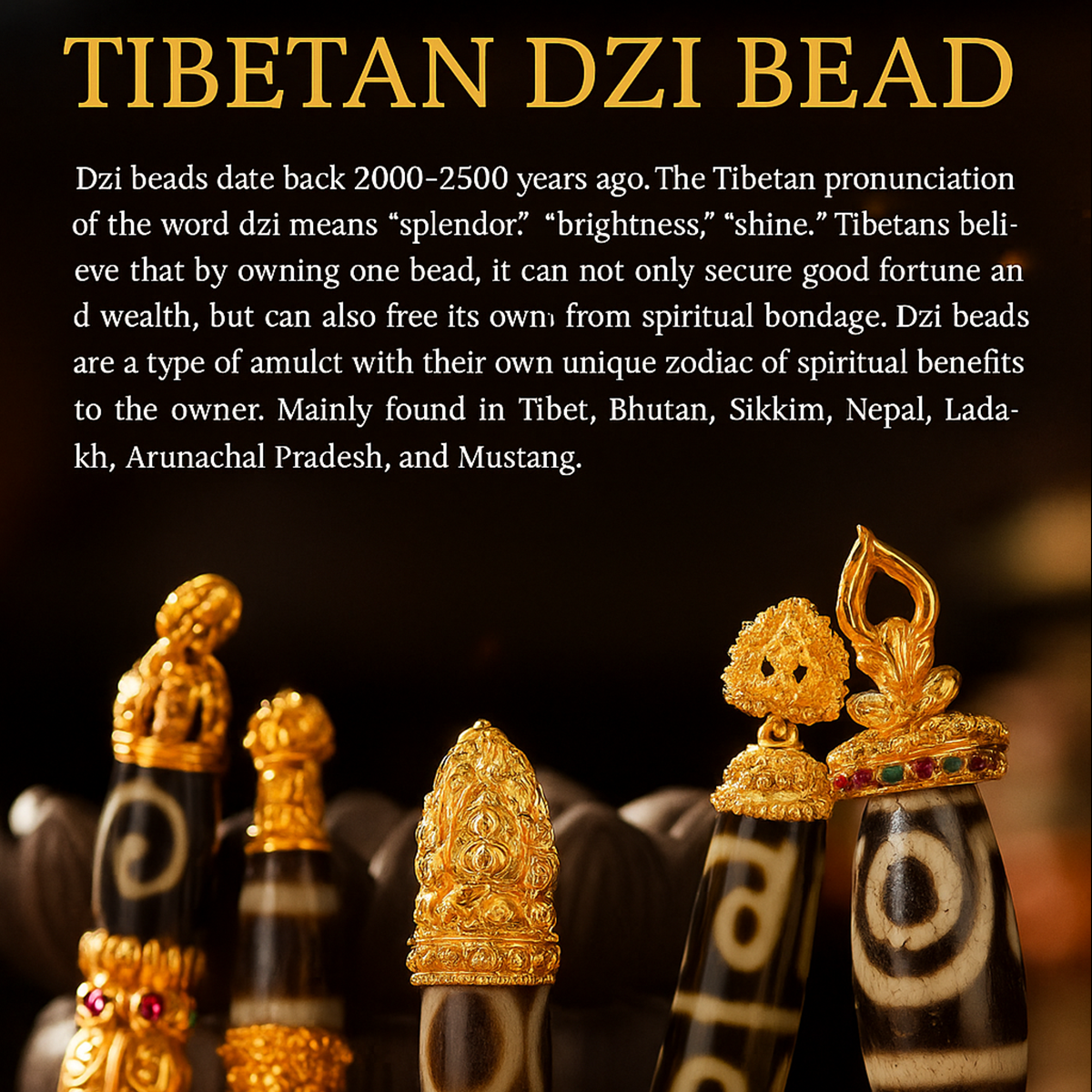 Boundless Guru Rinpoche Dzi Bead – 1.5 inches (38mm) (Blessings of Peace & Longevity)