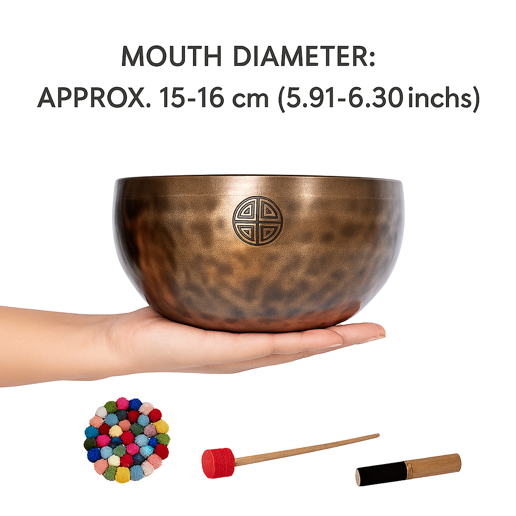 Handcrafted Himalayan Copper  Singing Bowl for Meditation & Sound Healing (15-16 cm/5.91-6.30 inches)