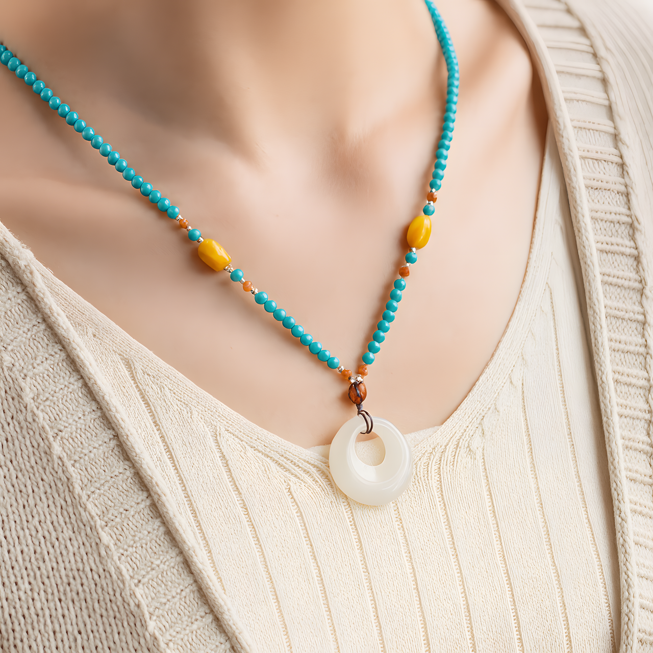 Himalayan Blue Turquoise Necklace