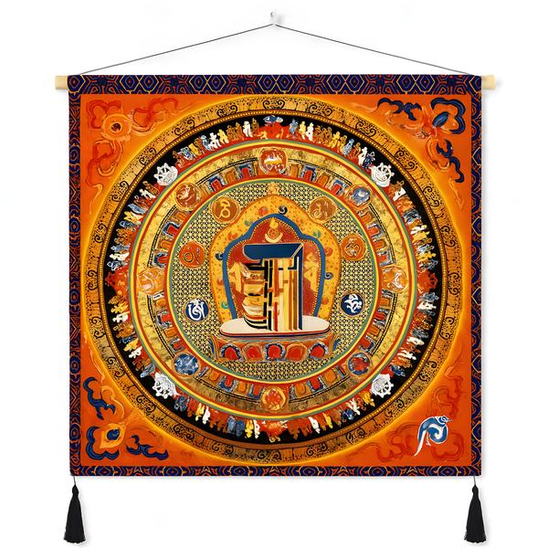 Himalayan Mandala Tapestry Wall Hanging — Thick Plush Velvet, Calm-Focus Decor # Design2