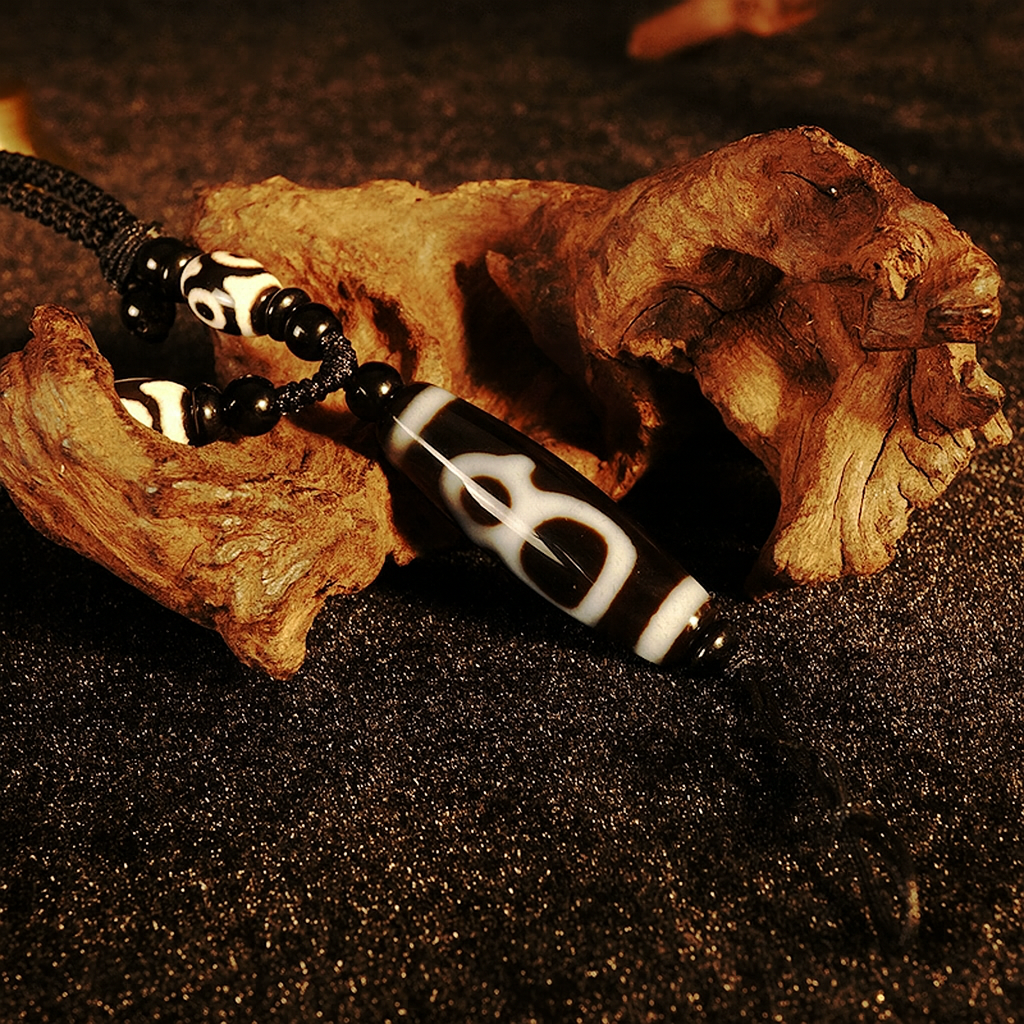 Treasure Vase Dzi Bead  – 1.5 inches (38mm) (Blessing of Prosperity & Purity)