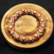 3A Red - Meat Three - Eyed Himalayan Dzi Bracelet – Wealth & Abundance - Himalayan Whisper