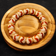 3A Red - Meat Tiger Fang Himalayan Dzi Bracelet – Strength & Protection - Himalayan Whisper