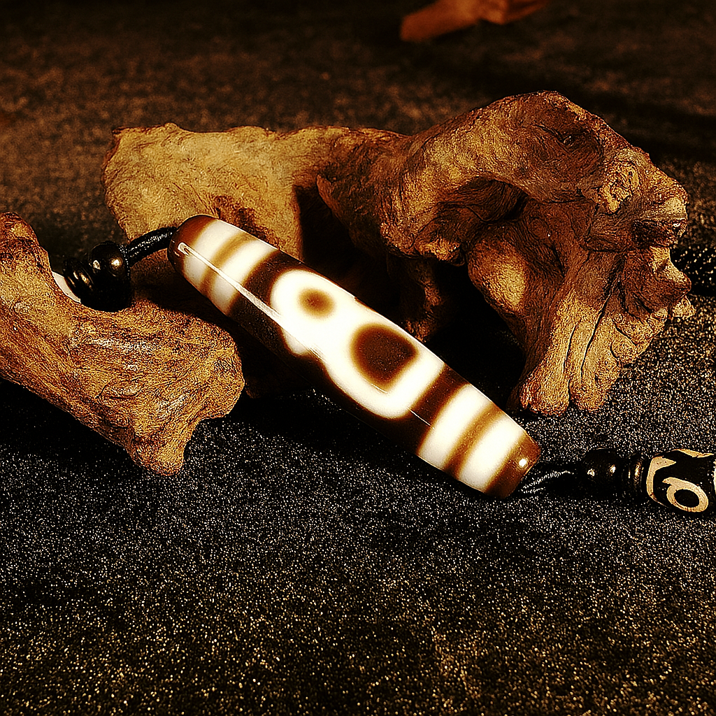 Treasure Vase Dzi Bead  – 2.28 inch (58mm) (Blessing of Prosperity & Purity) 1