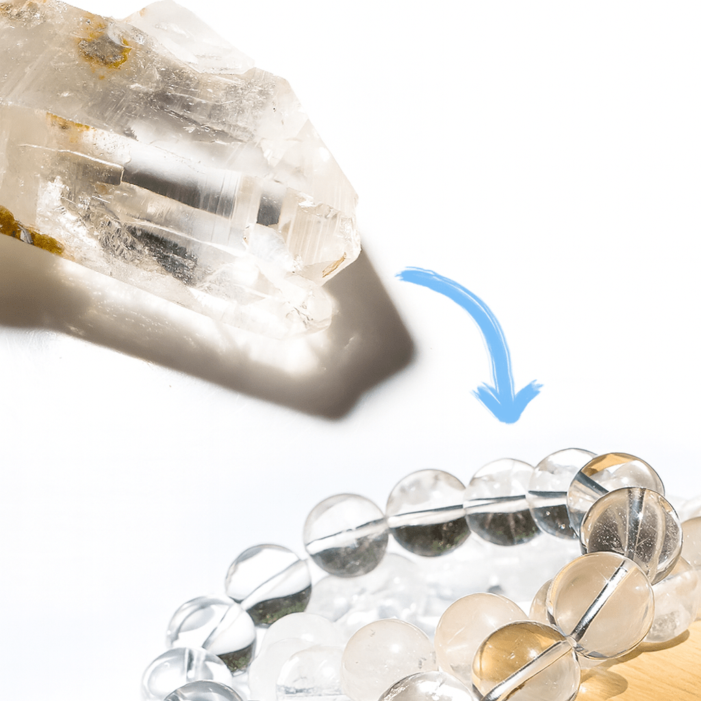 Hand-strung Himalayan quartz bracelet for meditation, energy cleansing, and spiritual alignment