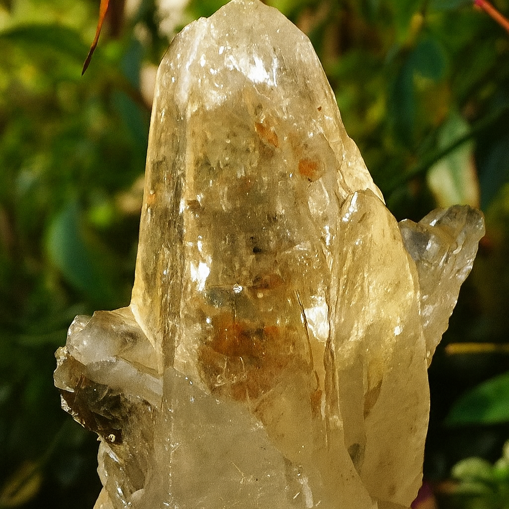 Himalayan clear quartz displayed in hand demonstrating size, clarity, and natural crystal structure