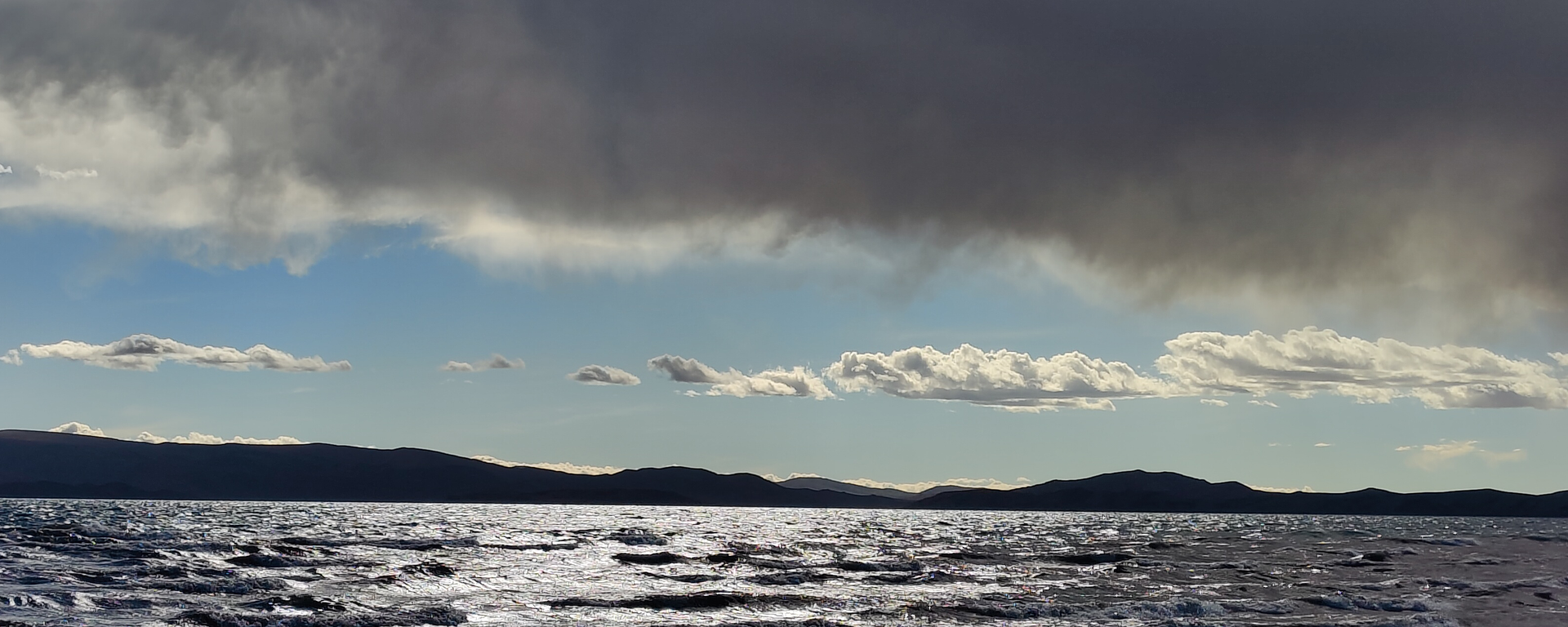 Lake Rakshastal high-altitude saltwater lake in Tibet with dark blue waters