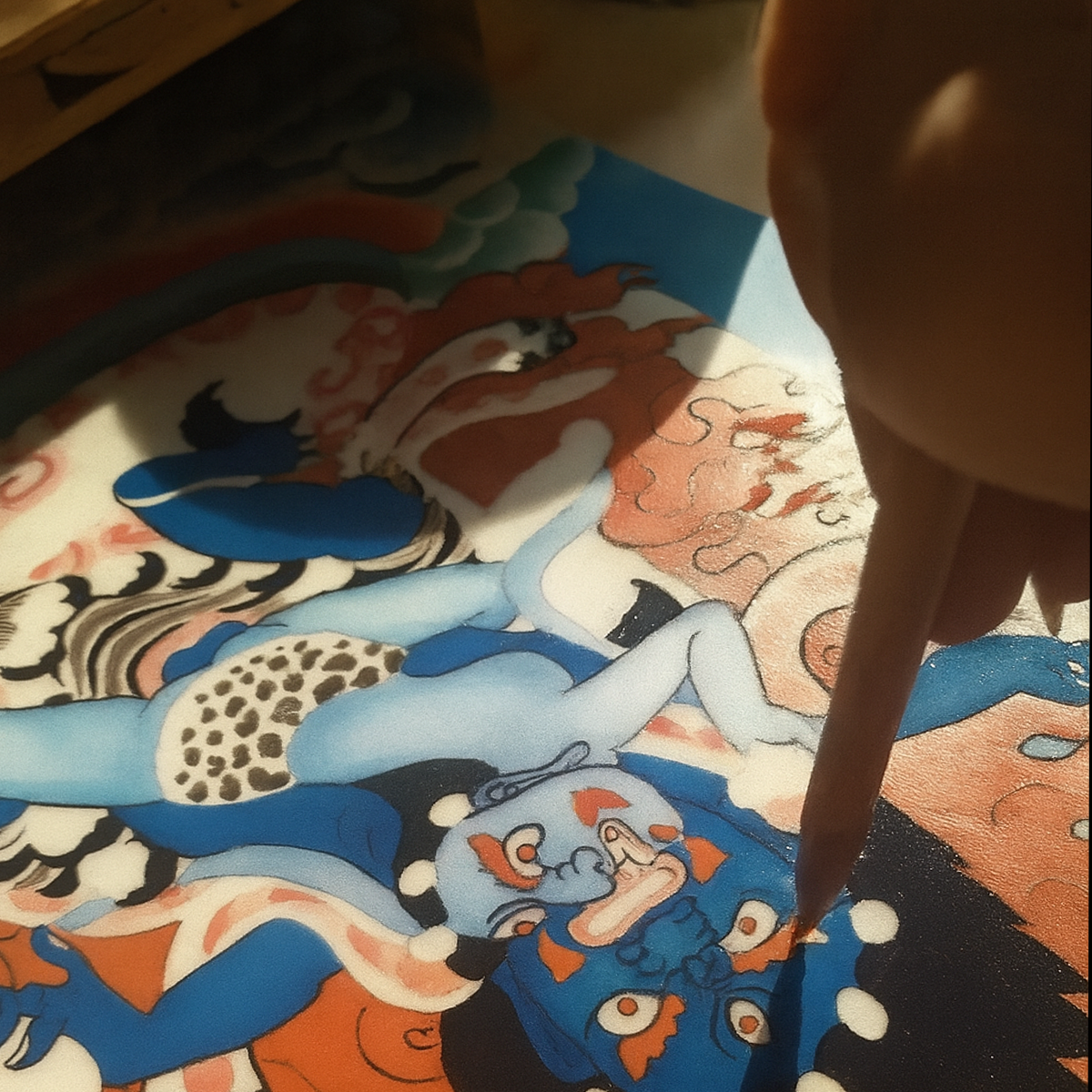 Lifestyle image of Zajiram Thangka pendant worn near heart symbolizing personal transformation and energy