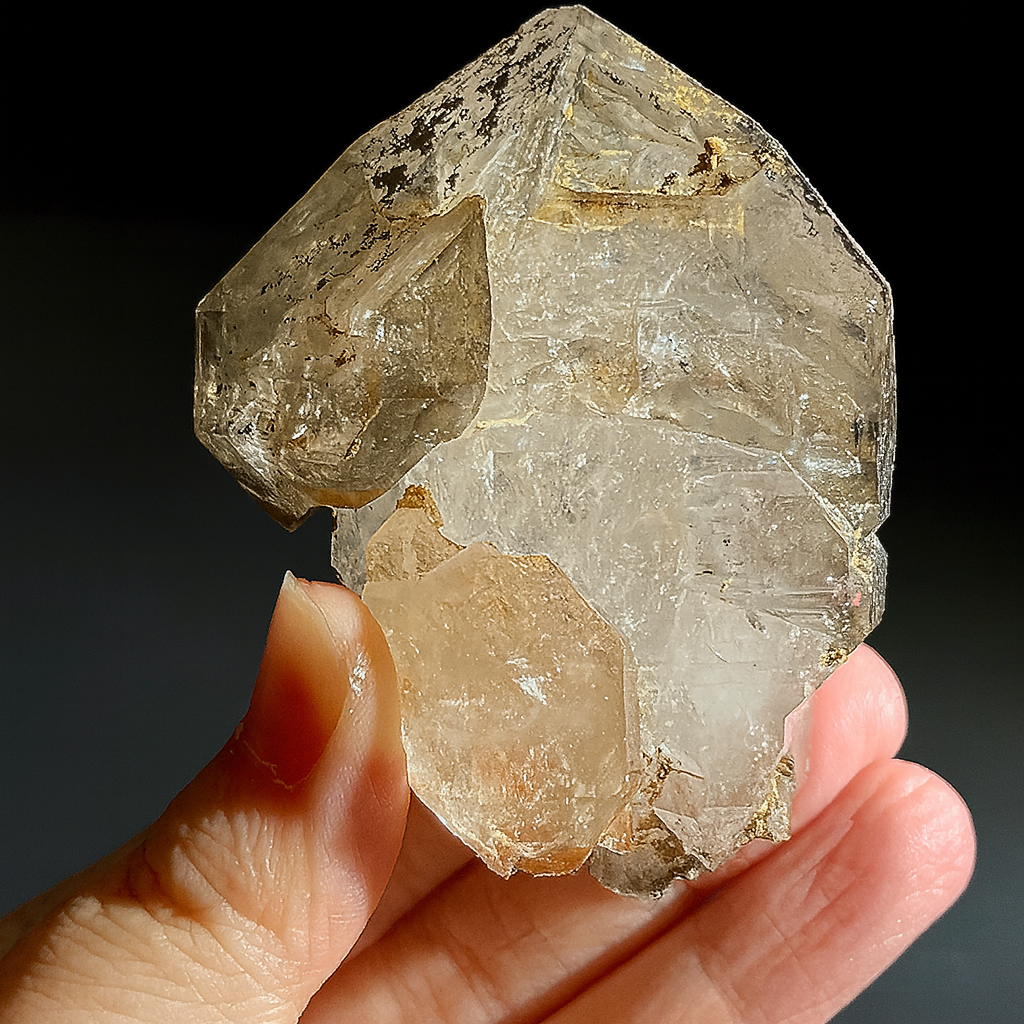 Raw clear quartz from the “Roof of the World” with organic shape and subtle light reflections