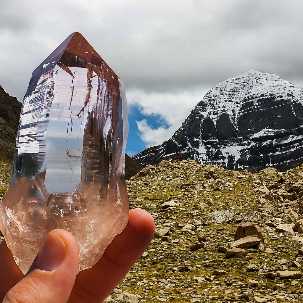 Specimen-grade Himalayan clear quartz rough crystal showing natural transparency and rugged texture