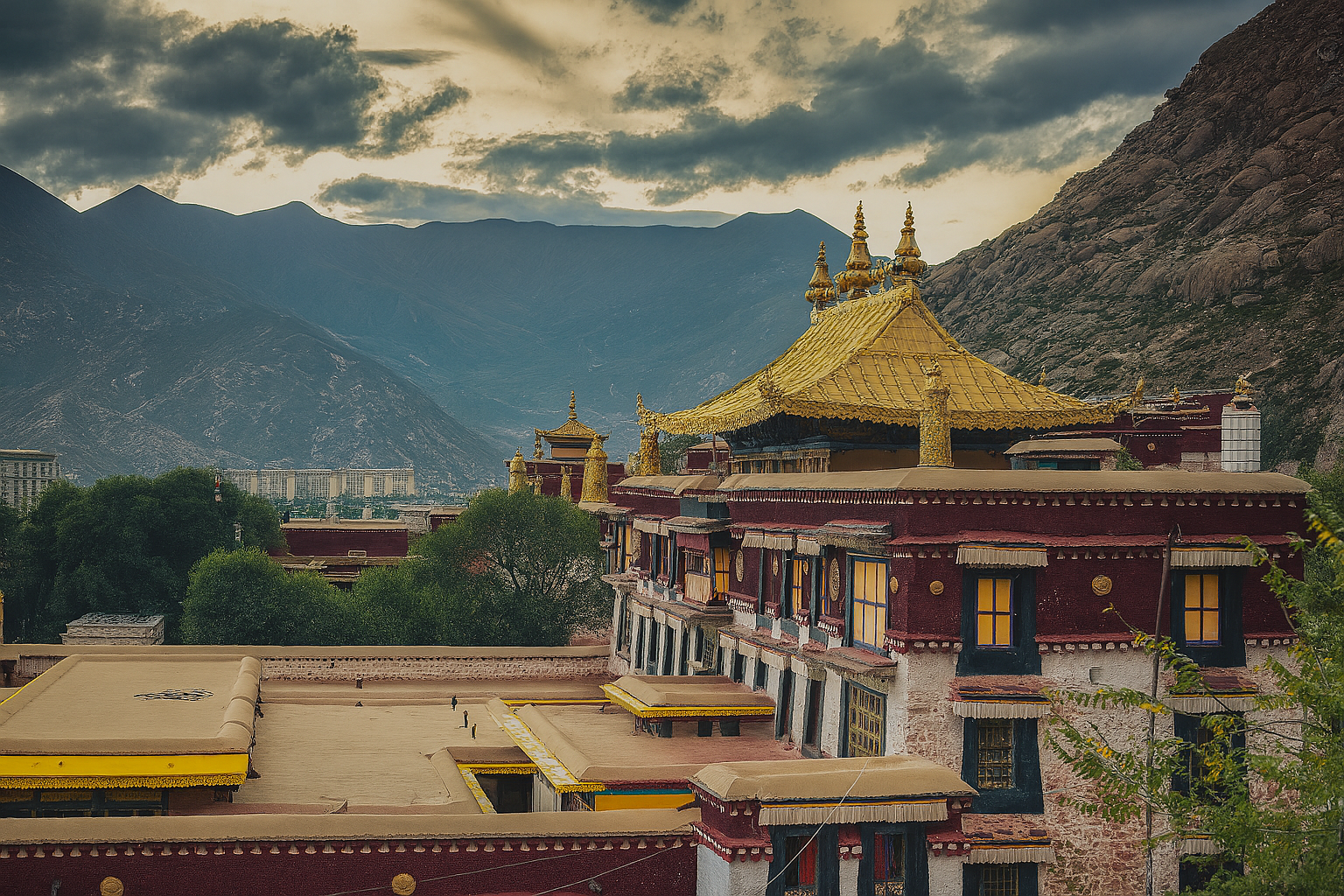 Traditional Tibetan architectural details of Potala Palace