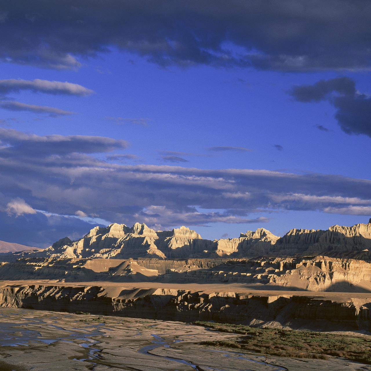 Zhada Earth Forest landscape in western Tibet with eroded rock formations and river valley