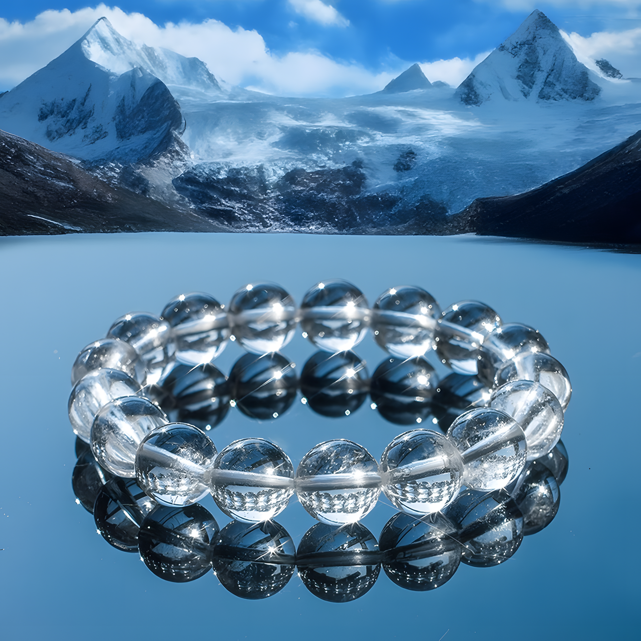 Himalayan Natural Clear Crystal Bracelet ( Primordial Clarity Version )