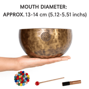 Himalayan High-Copper Full-Moon OM Singing Bowl (13–14 cm / 5.12–5.51 in) - Himalayan Whisper -