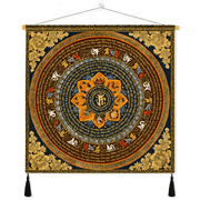 Himalayan Mandala Tapestry Wall Hanging — Thick Plush Velvet, Calm - Focus Decor  Design3 - Himalayan Whisper - 
