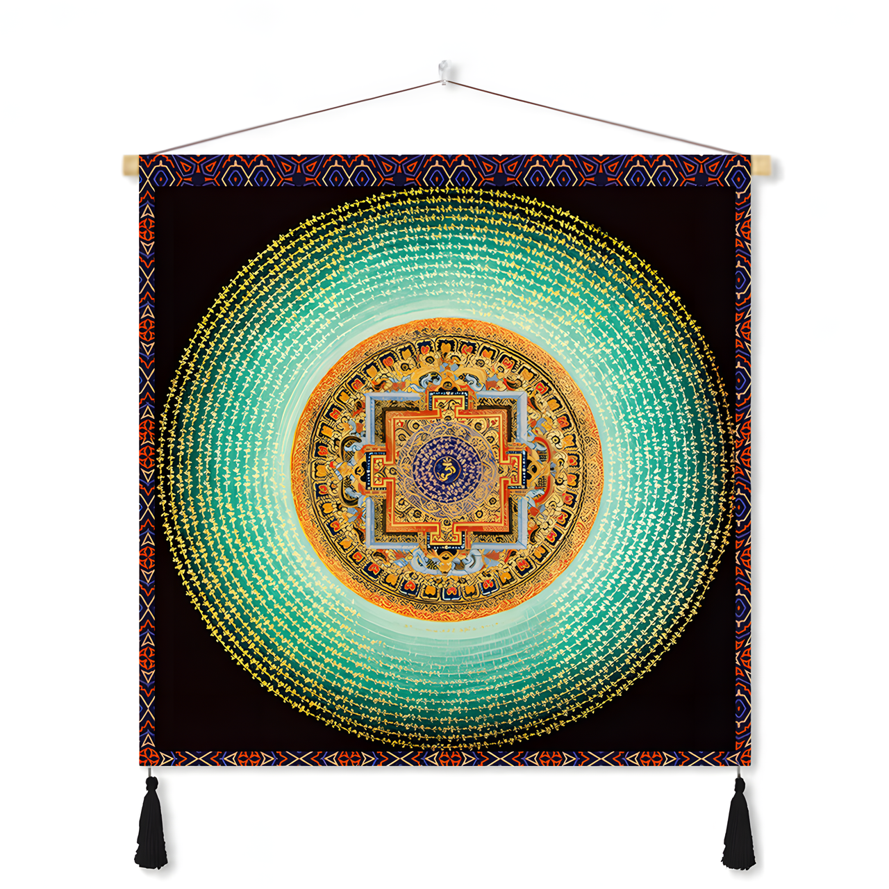 Himalayan Mandala Tapestry Wall Hanging — Thick Plush Velvet, Calm - Focus Decor  Design8 - Himalayan Whisper - 