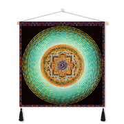 Himalayan Mandala Tapestry Wall Hanging — Thick Plush Velvet, Calm - Focus Decor  Design8 - Himalayan Whisper - 