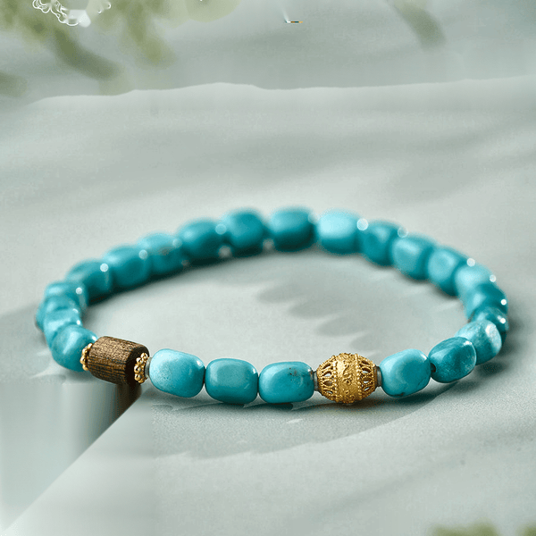 Himalayan Turquoise Bracelet – Potala Drum Bead - Himalayan Whisper -