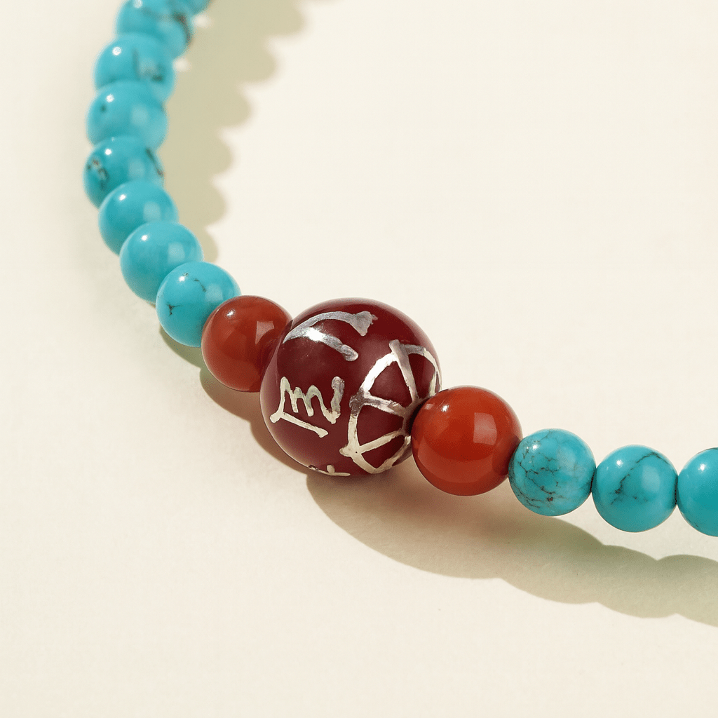 Himalayan Turquoise Mantra-Ash Bracelet – Love, Harmony & Quiet Protection - Himalayan Whisper -