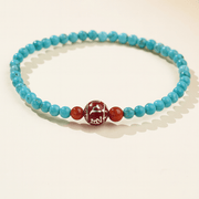 Himalayan Turquoise Mantra-Ash Bracelet – Love, Harmony & Quiet Protection - Himalayan Whisper -