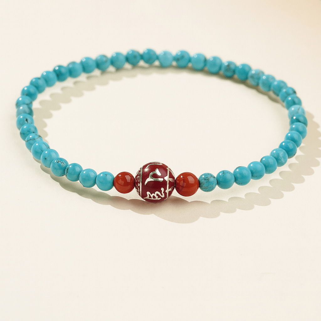 Himalayan Turquoise Mantra-Ash Bracelet – Love, Harmony & Quiet Protection - Himalayan Whisper -