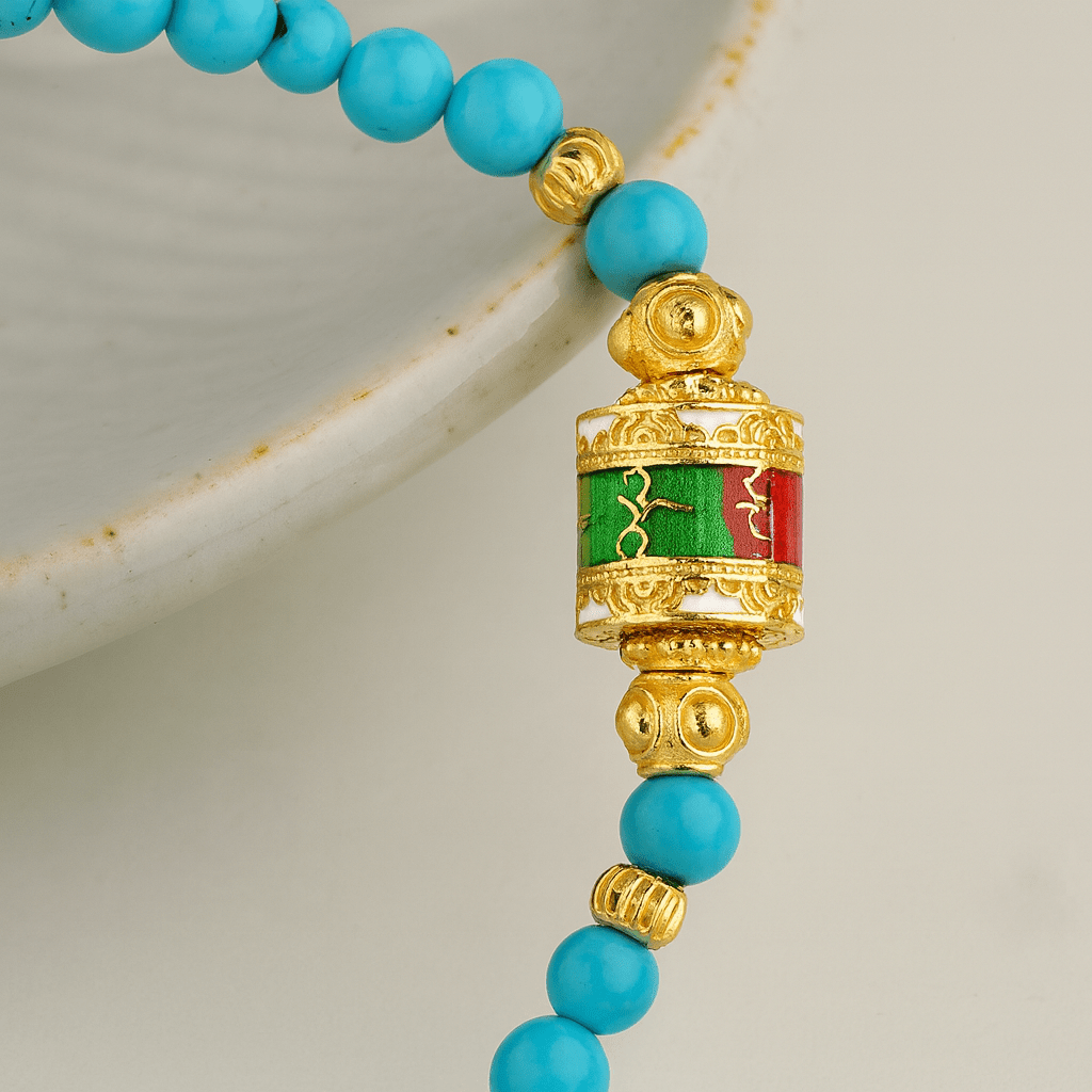 Himalayan Turquoise Round Bead Bracelet - Himalayan Whisper -