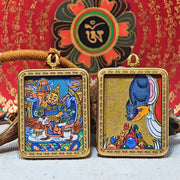 Lord of Fortune & Promotion Thangka Pendant – Himalayan Wealth Guardian (3.5×4.5cm / 1.38×1.77") – 2 -