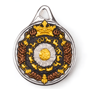 Russian Meteor Iron Bagua Pendant — Nine Palaces • Eight Trigrams (Heritage Gold - Inlay, 43mm) - Himalayan Whisper - 