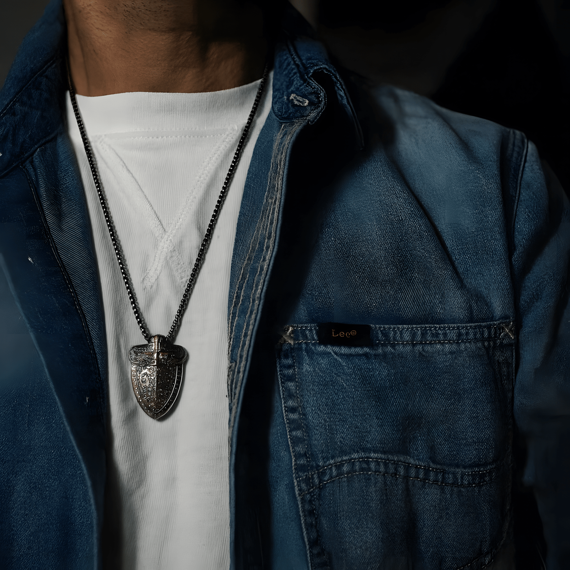 Russian Meteor Iron Totem Pendant — Hand - Carved Taotie & Dragon, 24K Gold Inlay (Unisex) - Himalayan Whisper - 