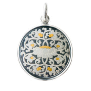 Samantabhadra Thangka Meteorite Pendant Necklace – Heritage Iron - Cut Gilding, 24K Gold Inlay (25mm) - Himalayan Whisper - 