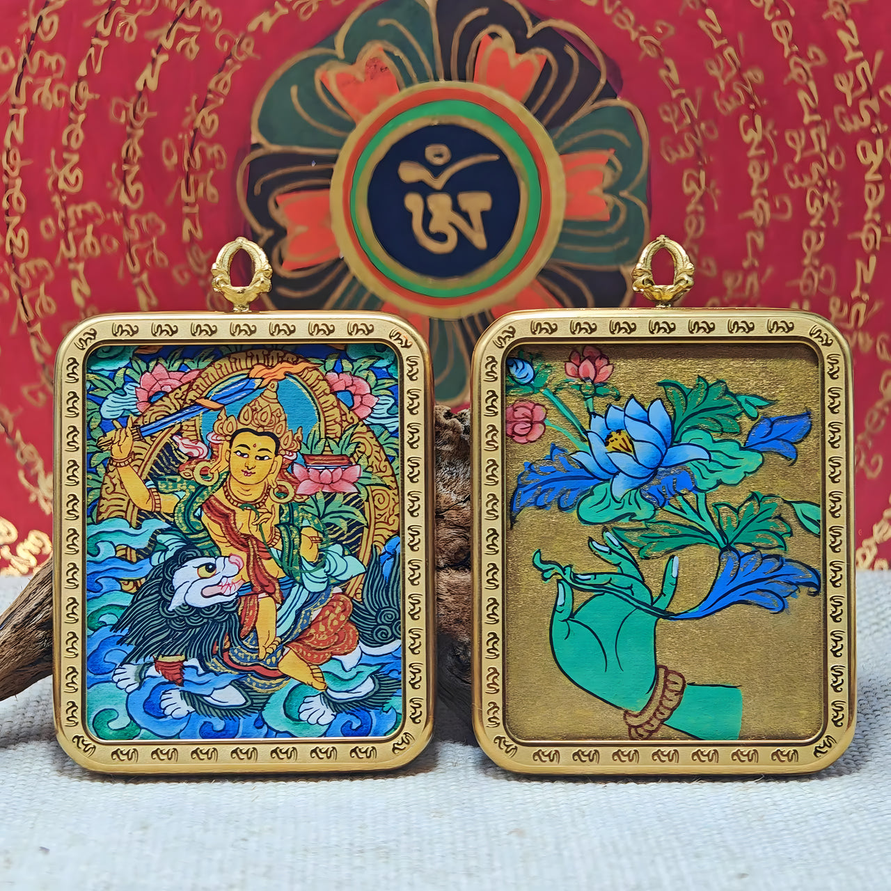 Lion-Riding Manjushri Energy Tangka 1