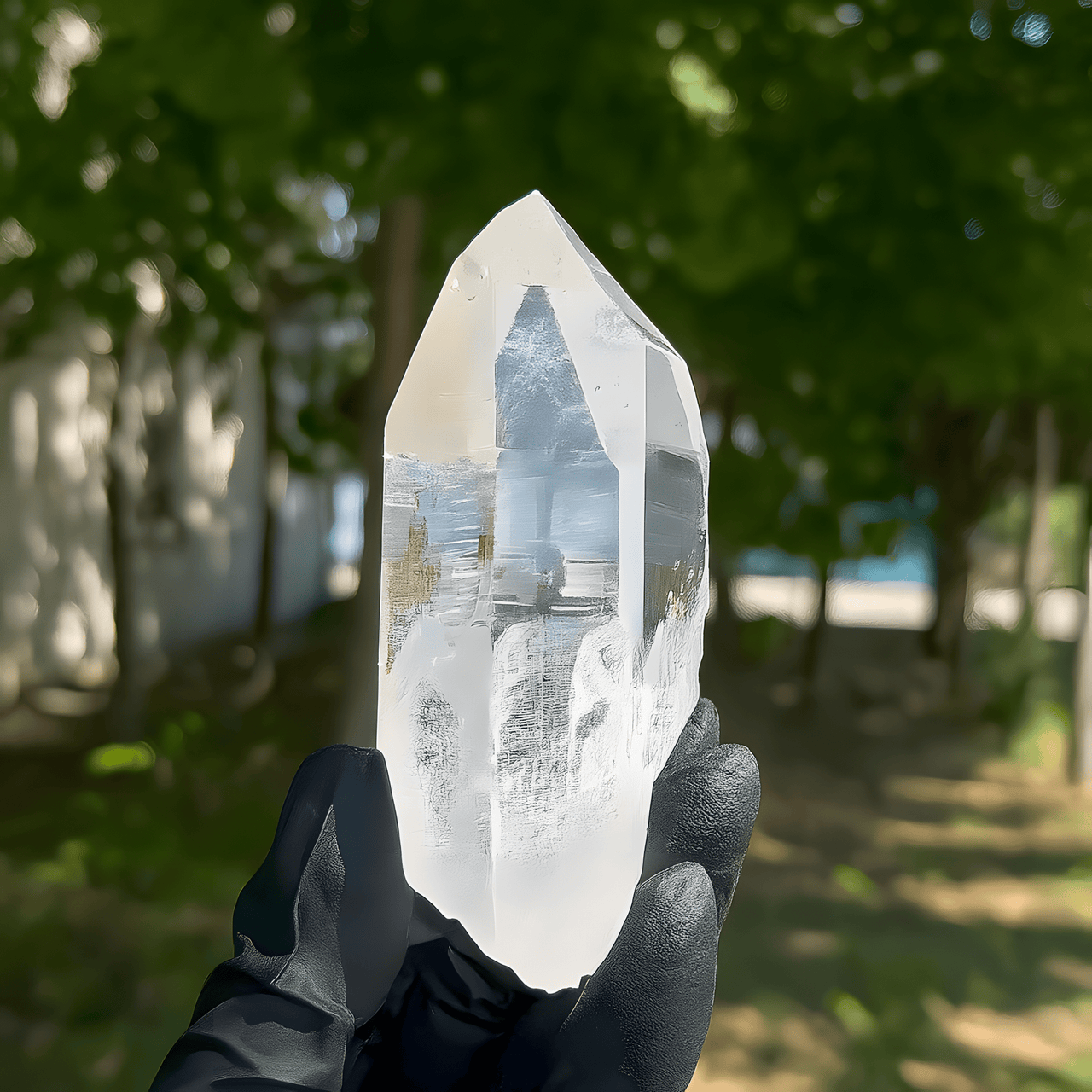 Specimen-grade Himalayan clear quartz rough crystal with natural formation and high transparency