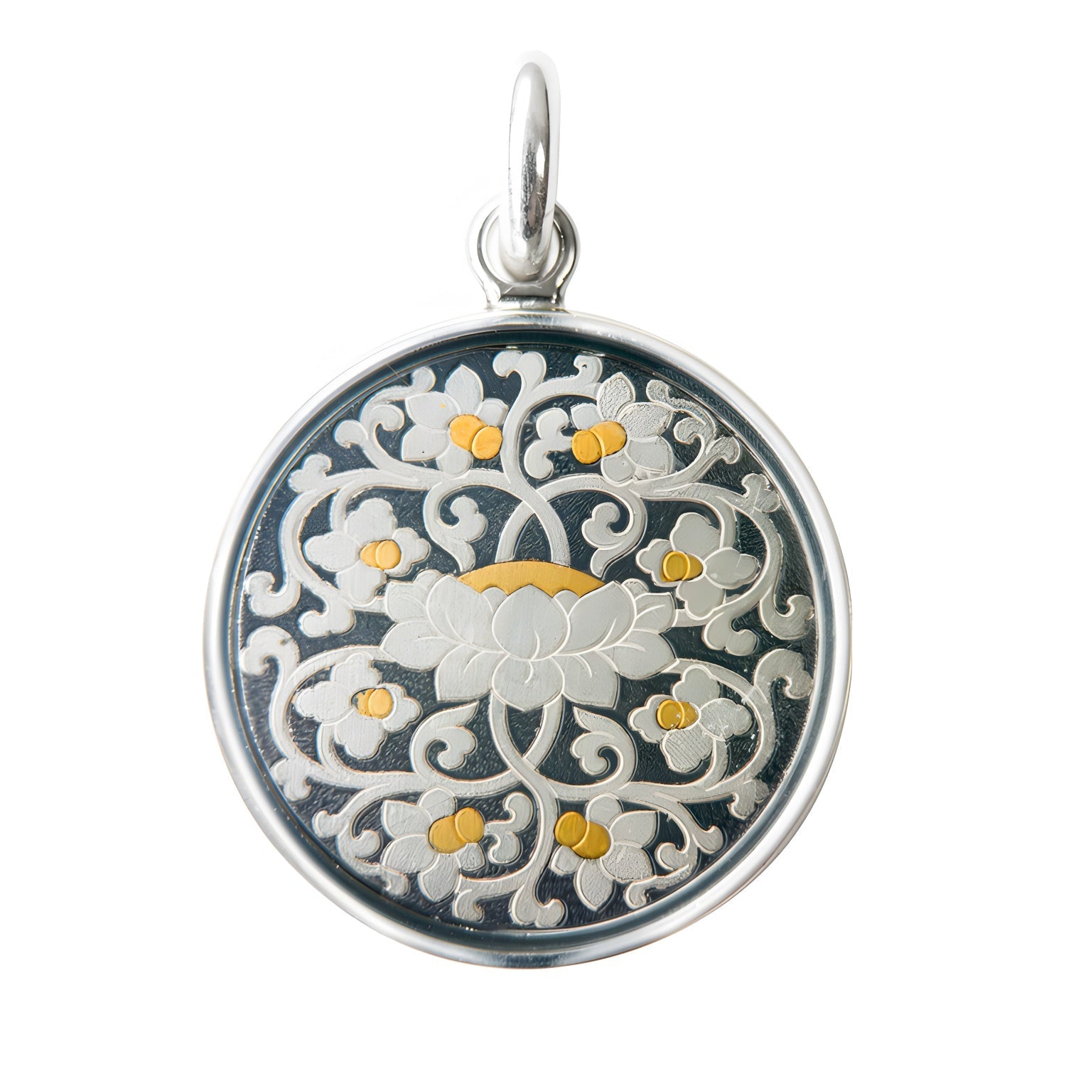 Thousand - Armed Kuan Yin Thangka Meteorite Pendant Necklace – Heritage Iron - Cut Gilding (25mm) - Himalayan Whisper - 