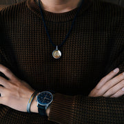 Thousand - Armed Kuan Yin Thangka Meteorite Pendant Necklace – Heritage Iron - Cut Gilding (25mm) - Himalayan Whisper - 