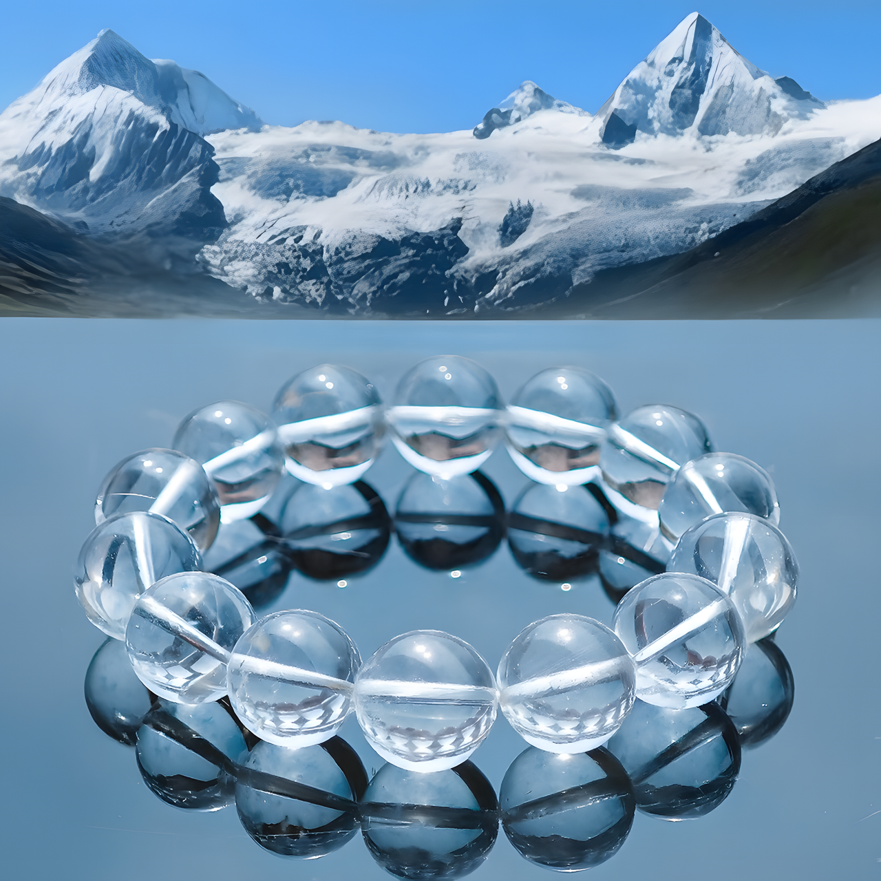 Himalayan Natural Clear Crystal Bracelet (The Boundless Version)