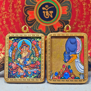 Yellow Wealth Guardian Tangka Pendant – Prosperity & Money Flow (4×5cm / 1.57×1.97") – Design 1 - Himalayan Whisper -