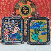 Zajiram Thangka Pendant – “Past & Present” Reincarnation Compass  – Design 2 - Himalayan Whisper - 